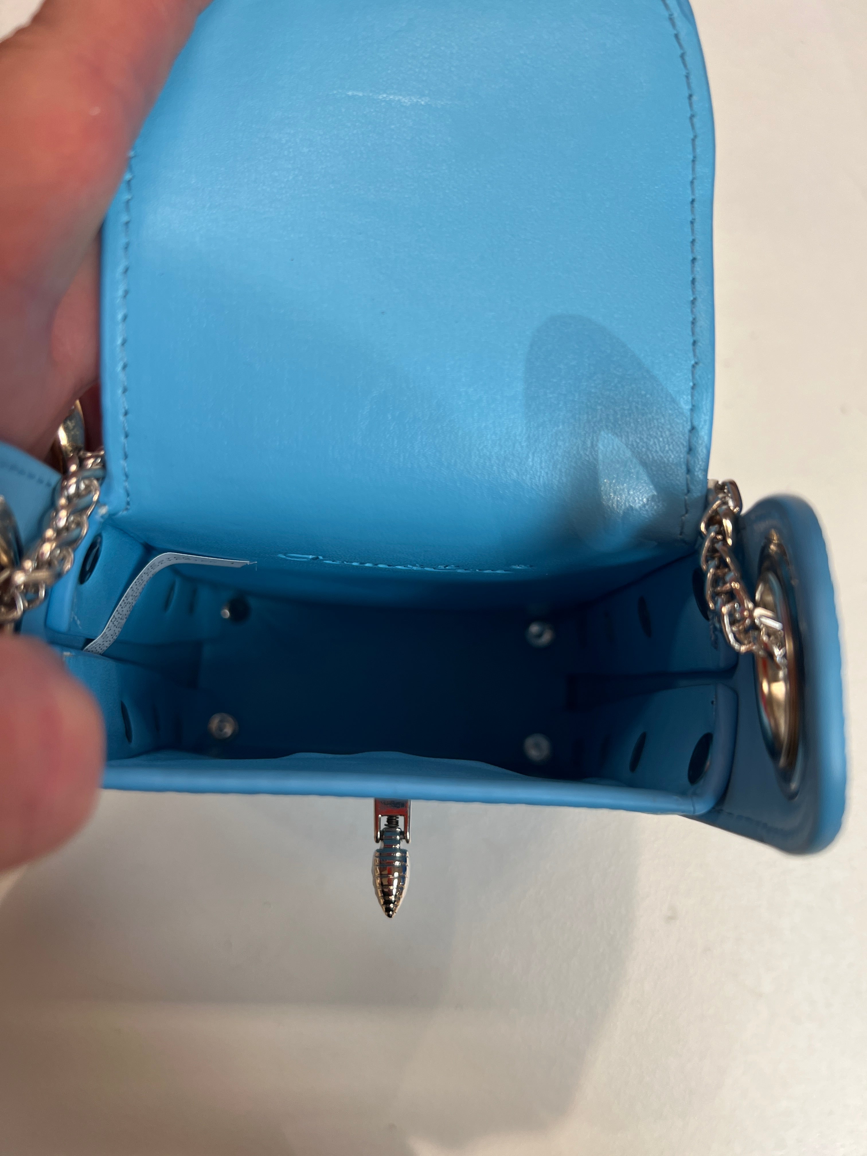 Rose - Lille håndtaske med similitensten og sølv kæde